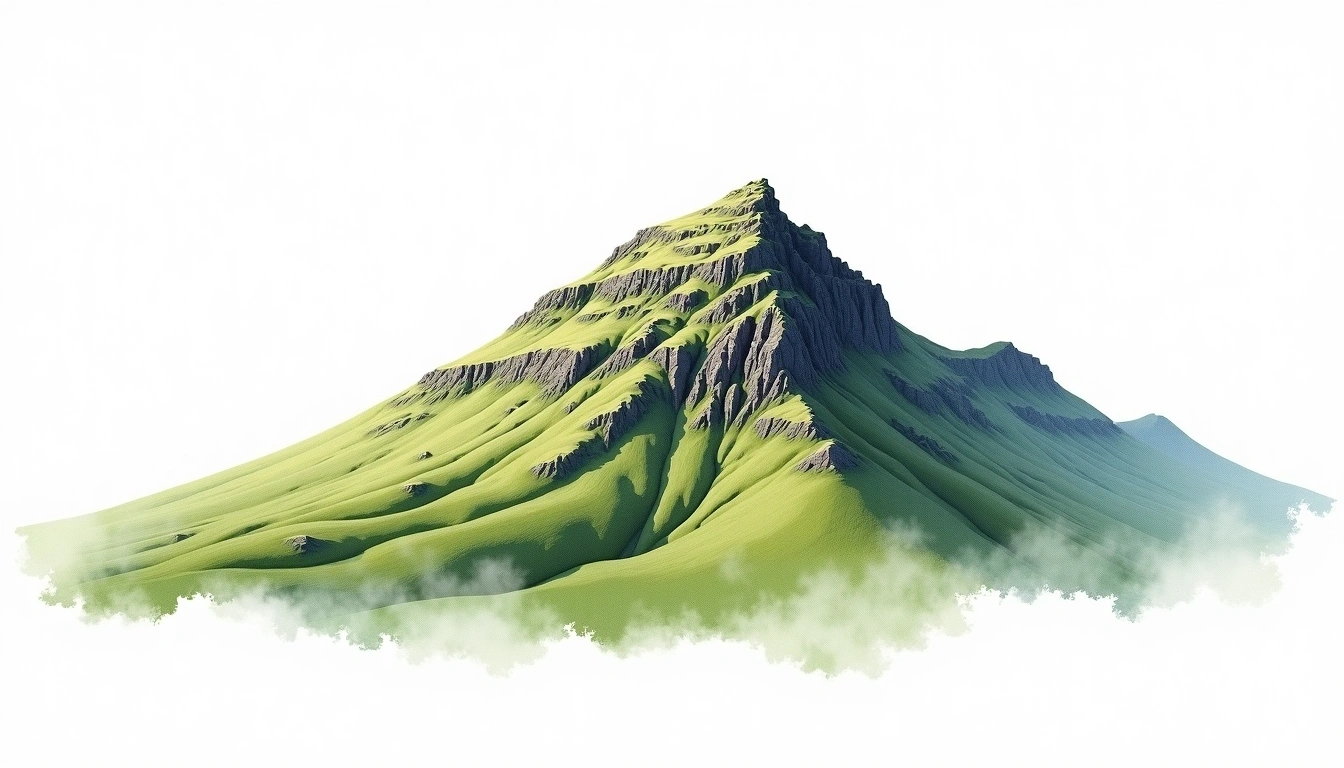 Coniston Old Man — 803m — United Kingdom — watercolor illustration