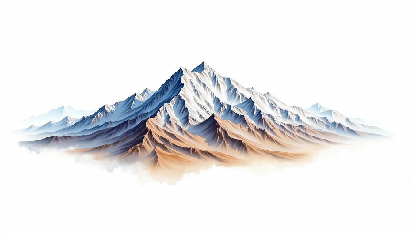 Contrahierbas — 6,036m — Peru — watercolor illustration