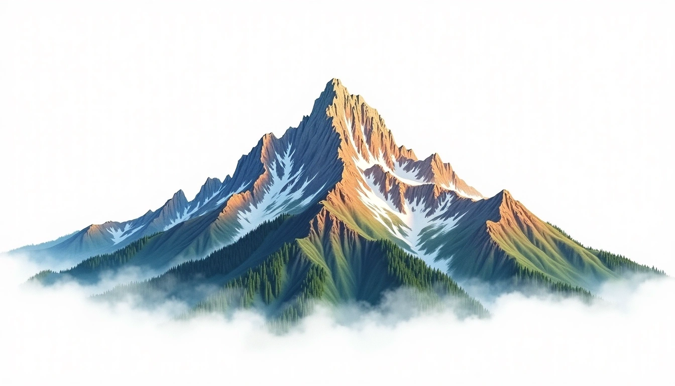 Corno Grande — 2,912m — Italy — watercolor illustration