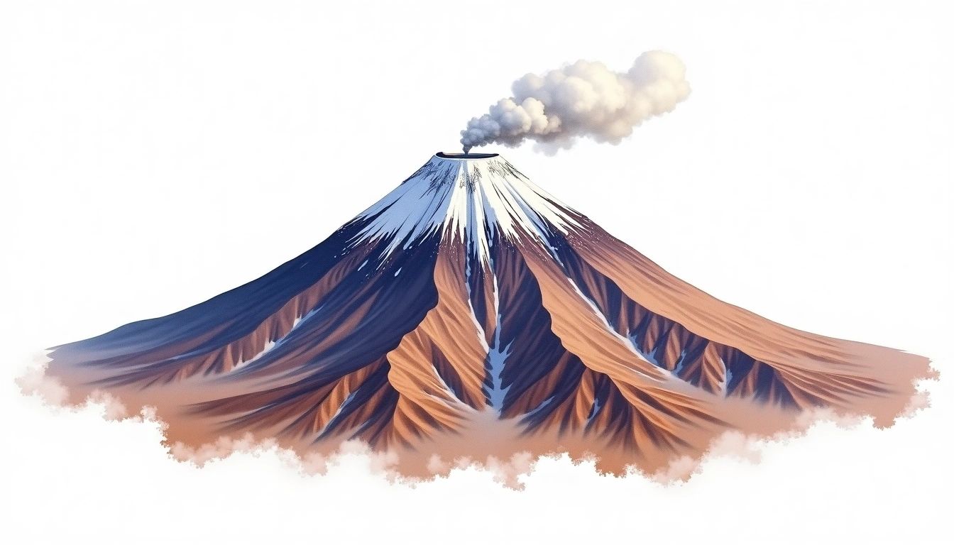Cotopaxi — 5,897m — Ecuador — watercolor illustration