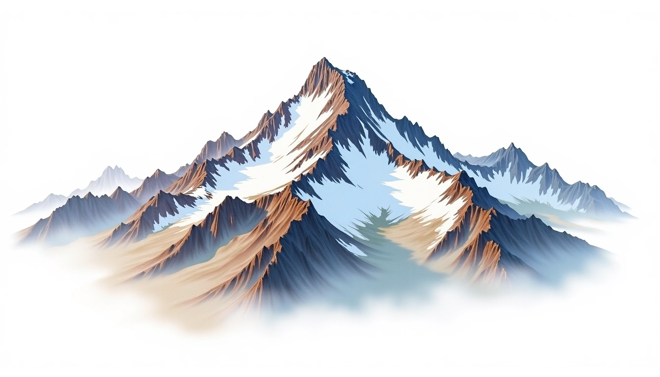 Coxcomb Peak — 4,269m — United States — watercolor illustration