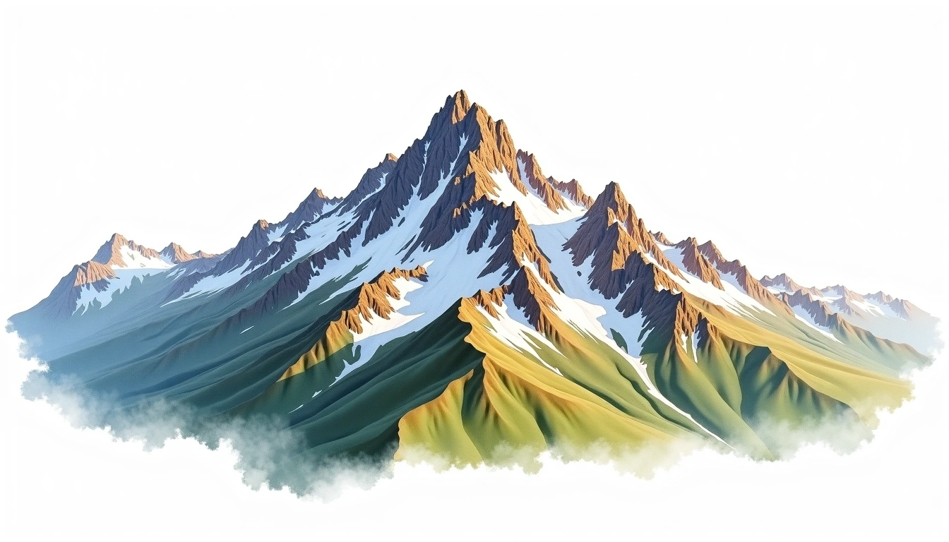 Crast'Aguzza — 3,854m — Italy — watercolor illustration