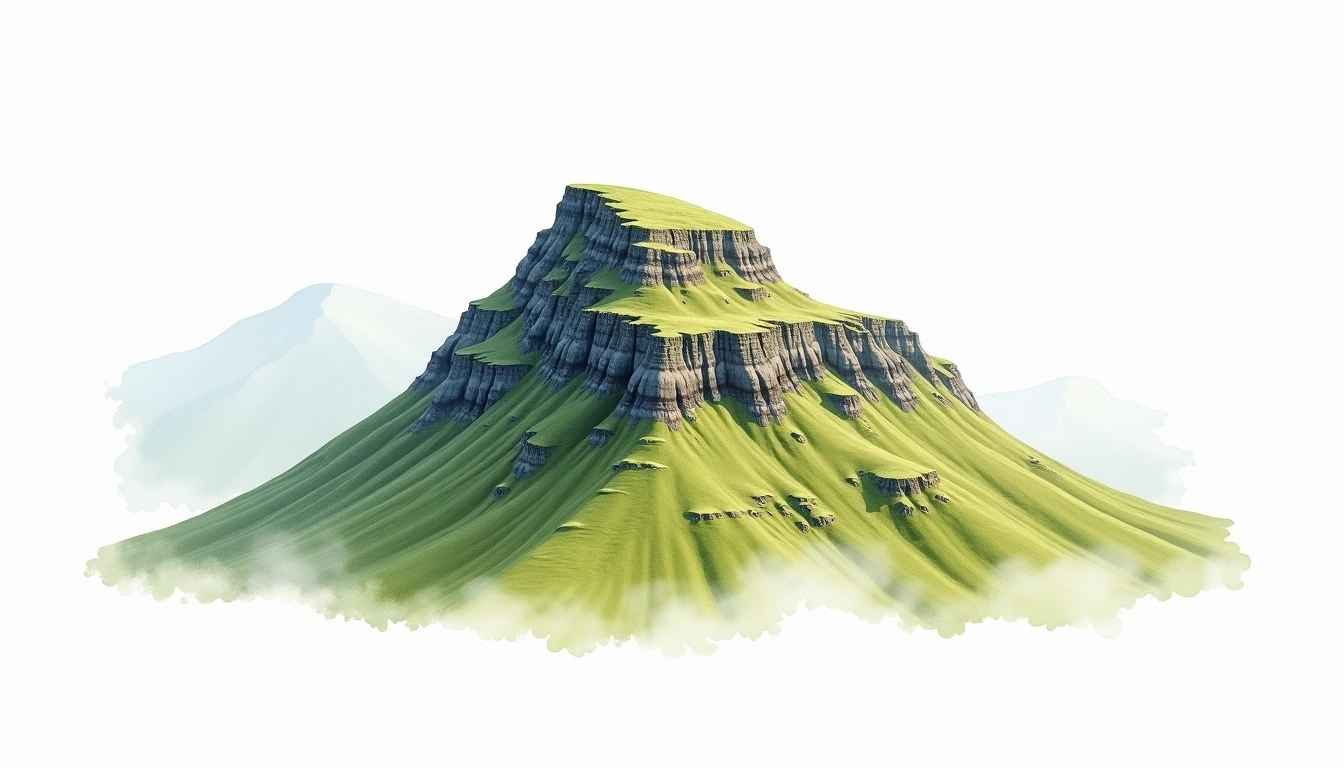 Crib y Ddysgl — 1,065m — United Kingdom — watercolor illustration