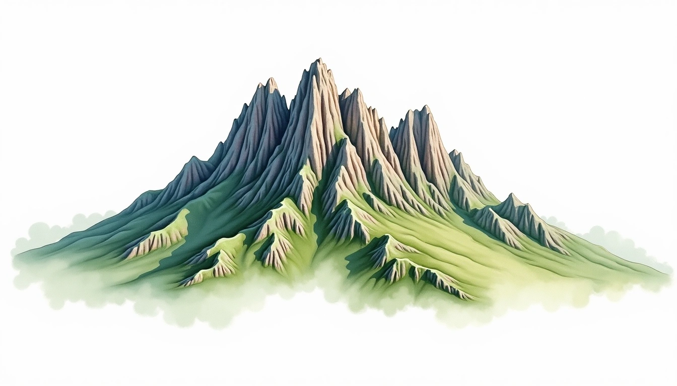Crinkle Crags — 859m — United Kingdom — watercolor illustration