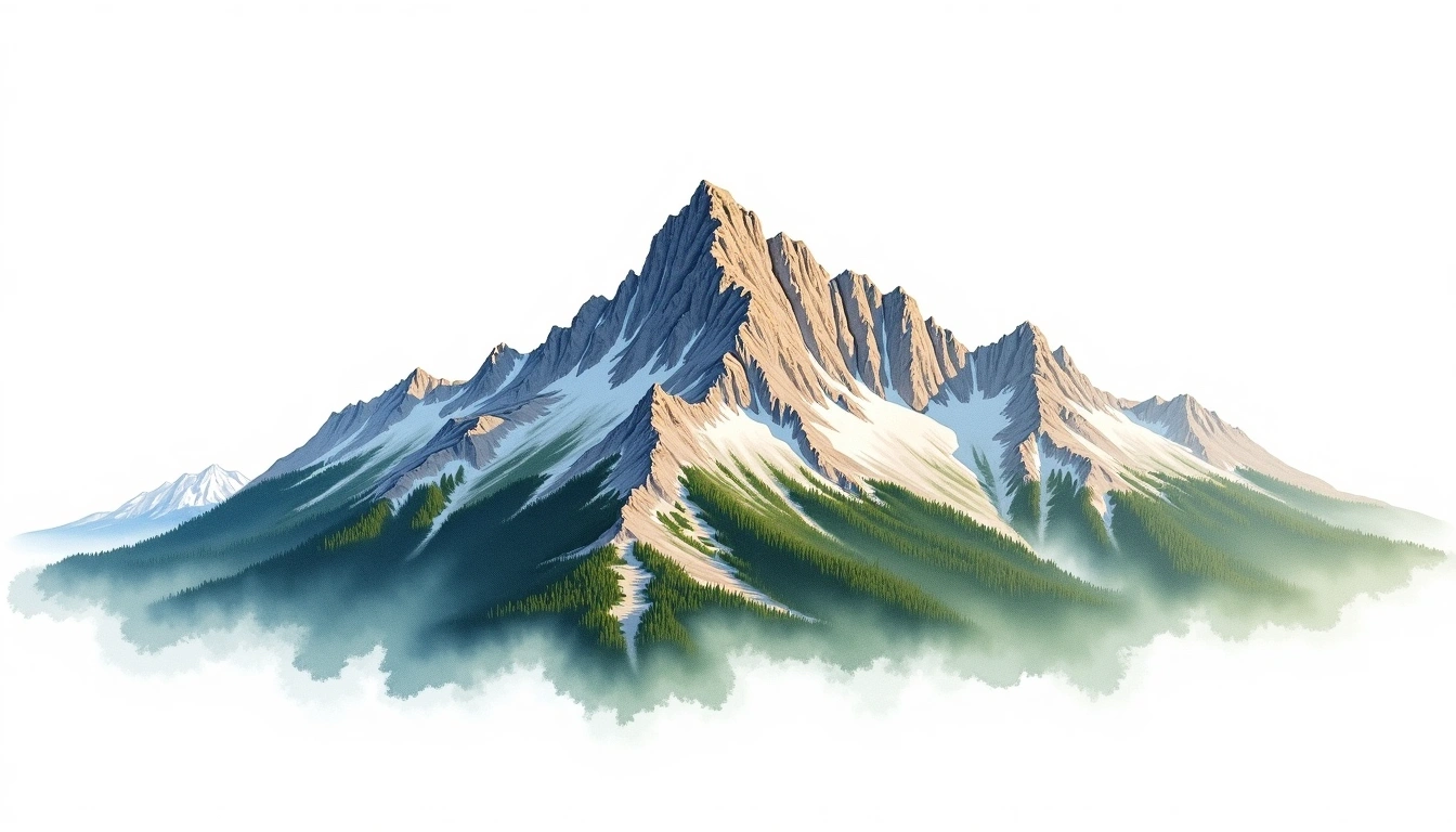 Dachstein — 2,995m — Austria — watercolor illustration