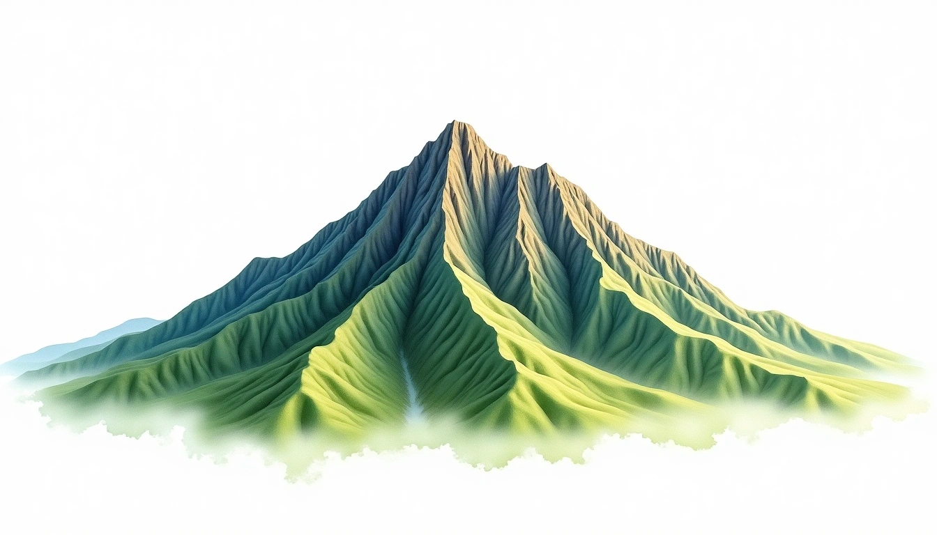 Daeamsan — 1,304m — South Korea — watercolor illustration