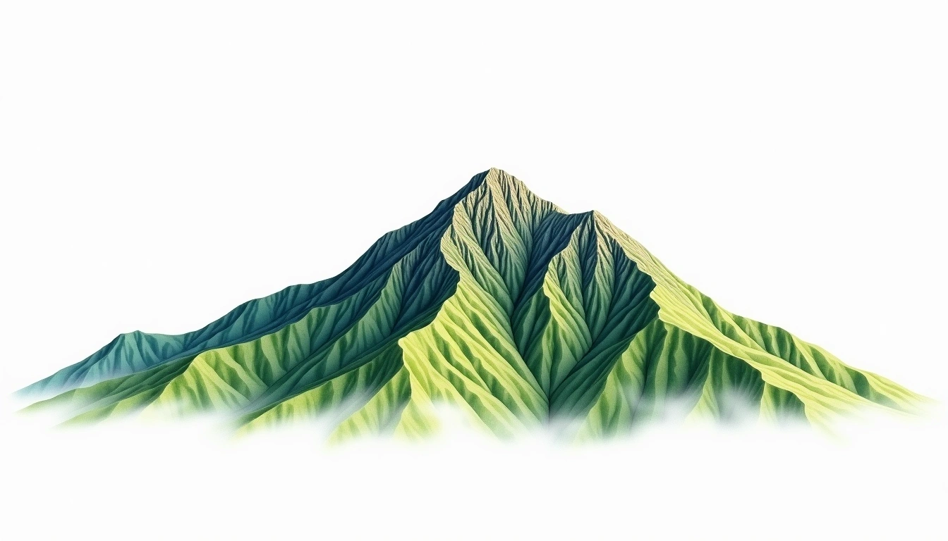 Daedeoksan — 1,307m — South Korea — watercolor illustration