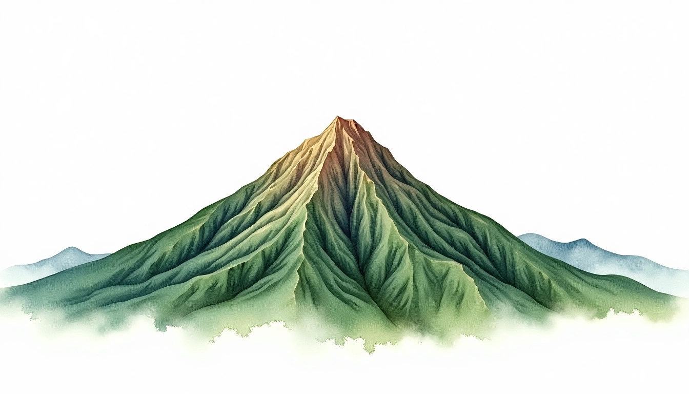 Daedunsan — 878m — South Korea — watercolor illustration