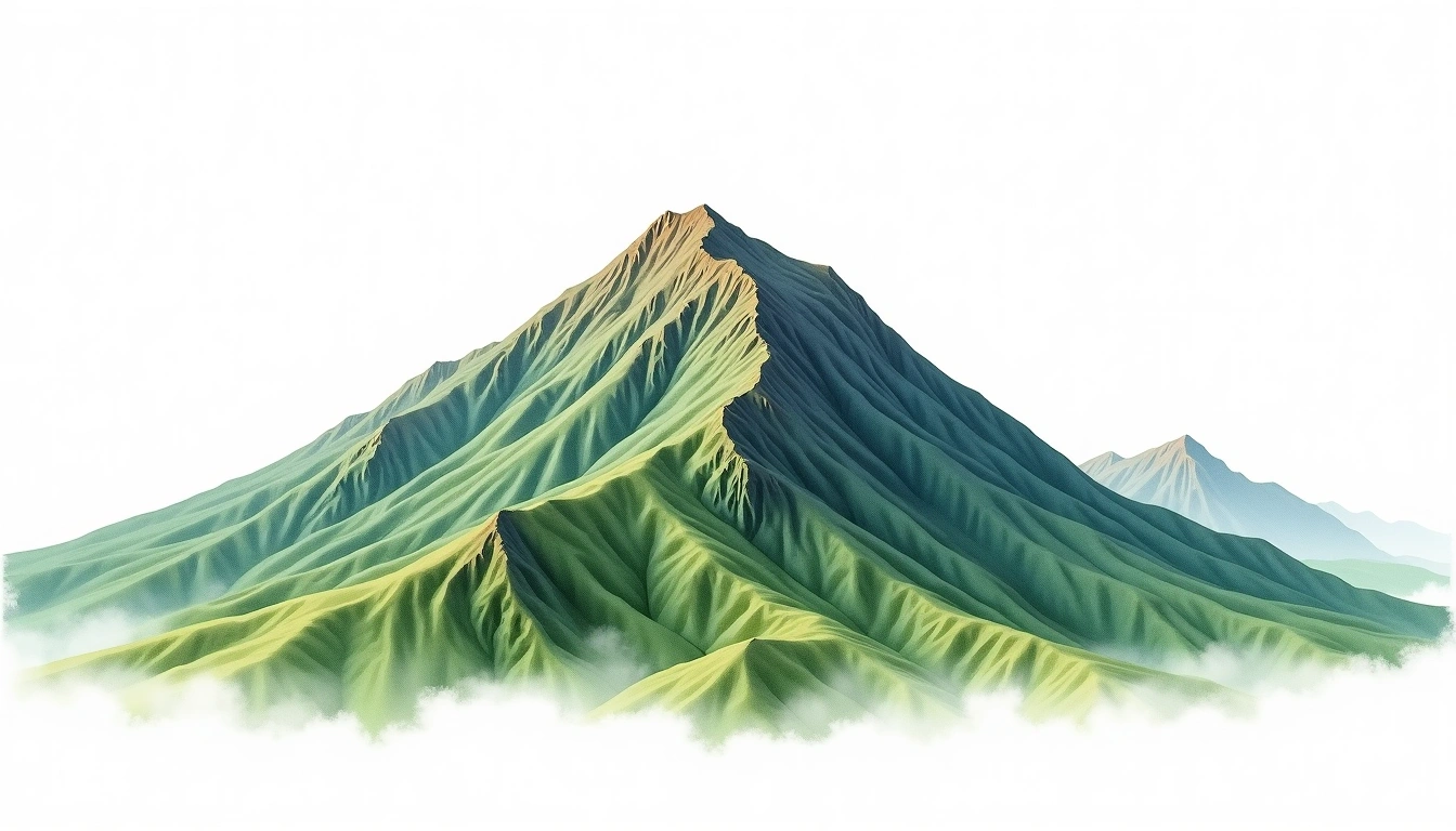 Daeyasan — 931m — South Korea — watercolor illustration