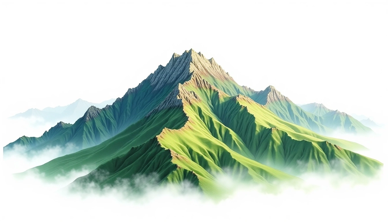 Dalu Shan — 3,116m — Taiwan — watercolor illustration