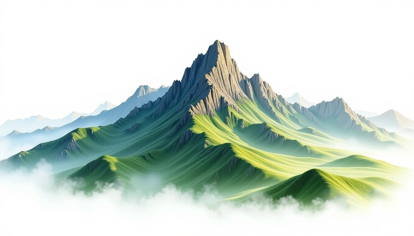 Dashigong Shan — 3,120m — Taiwan — watercolor illustration