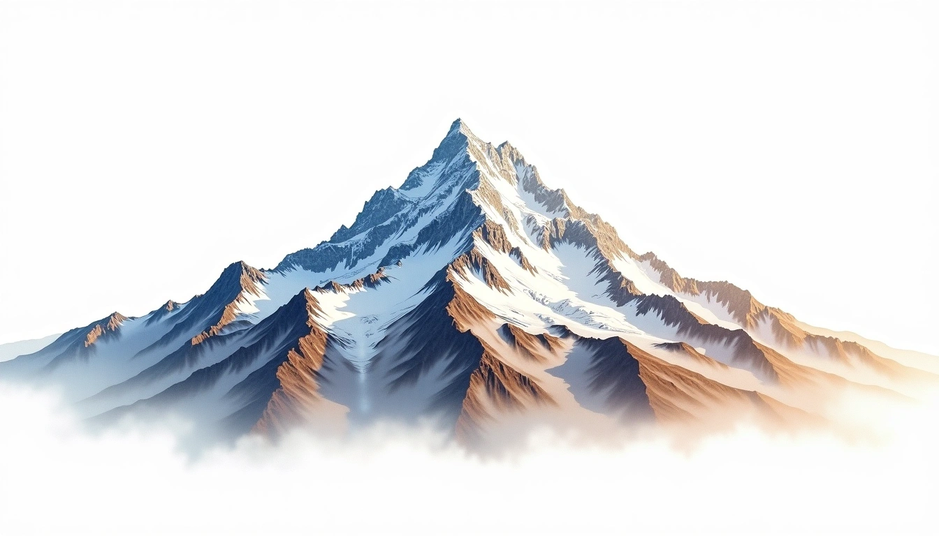 Denali — 6,190m — United States — watercolor illustration