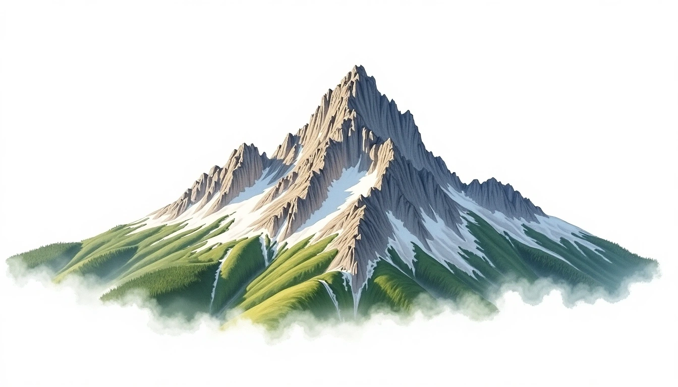 Dent de Morcles — 2,969m — Switzerland — watercolor illustration