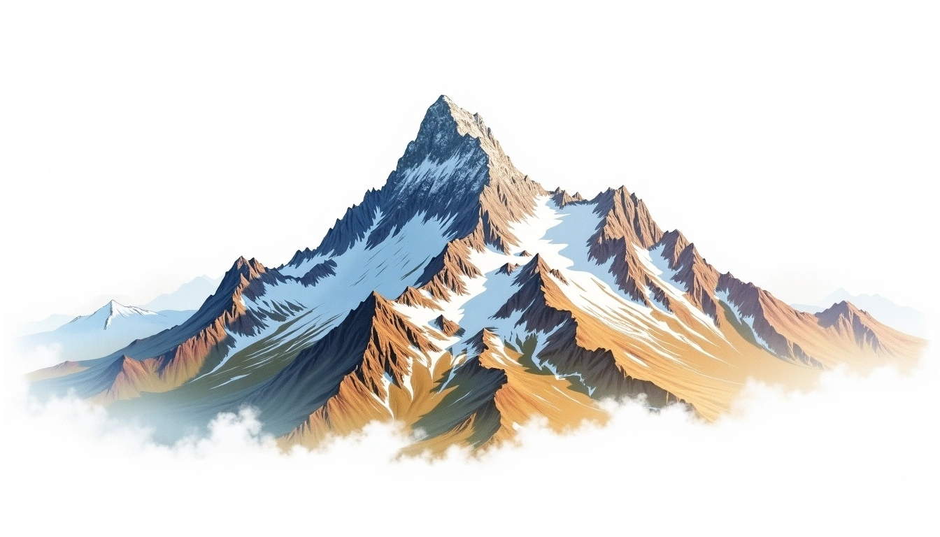 Dent du Geant — 4,013m — France — watercolor illustration
