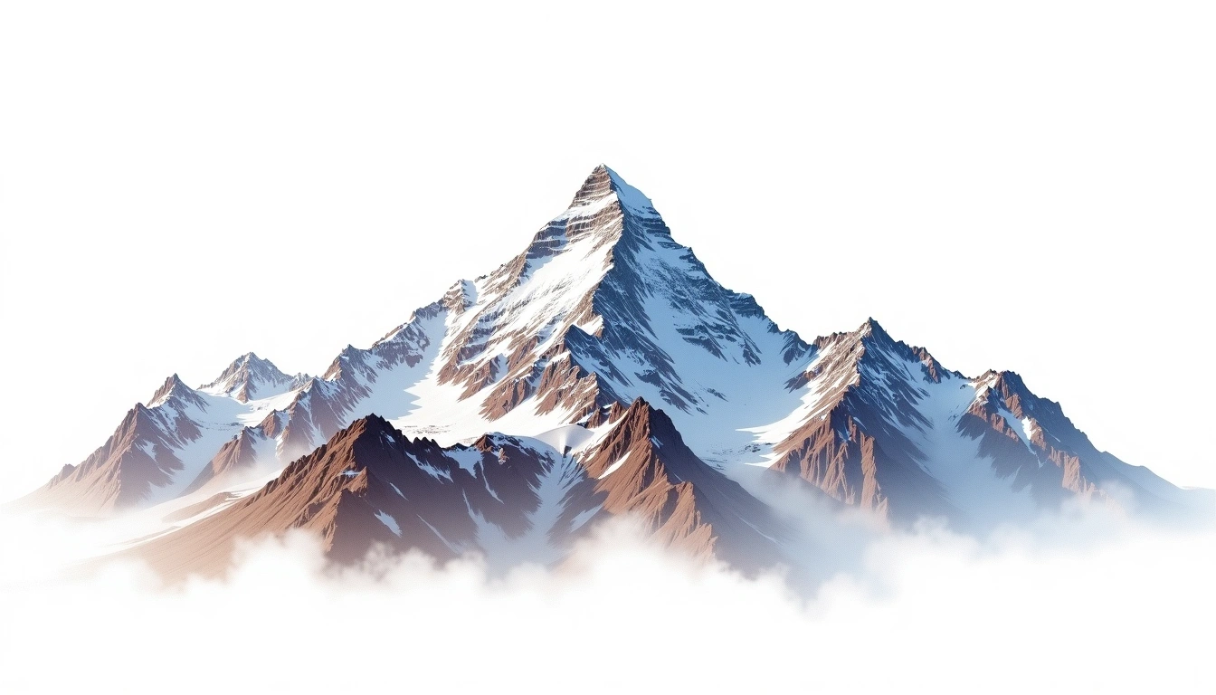 Dhampus Peak — 6,012m — Nepal — watercolor illustration