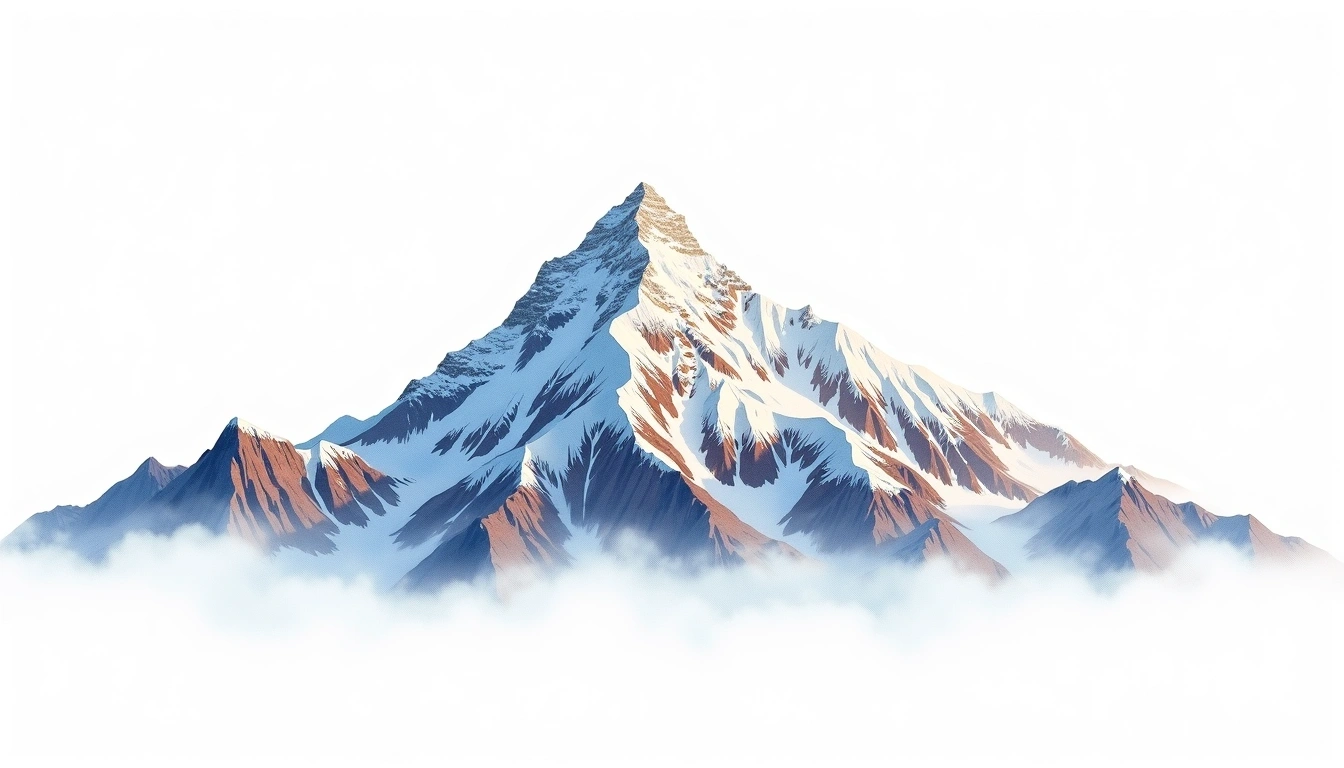 Dhaulagiri II — 7,751m — Nepal — watercolor illustration