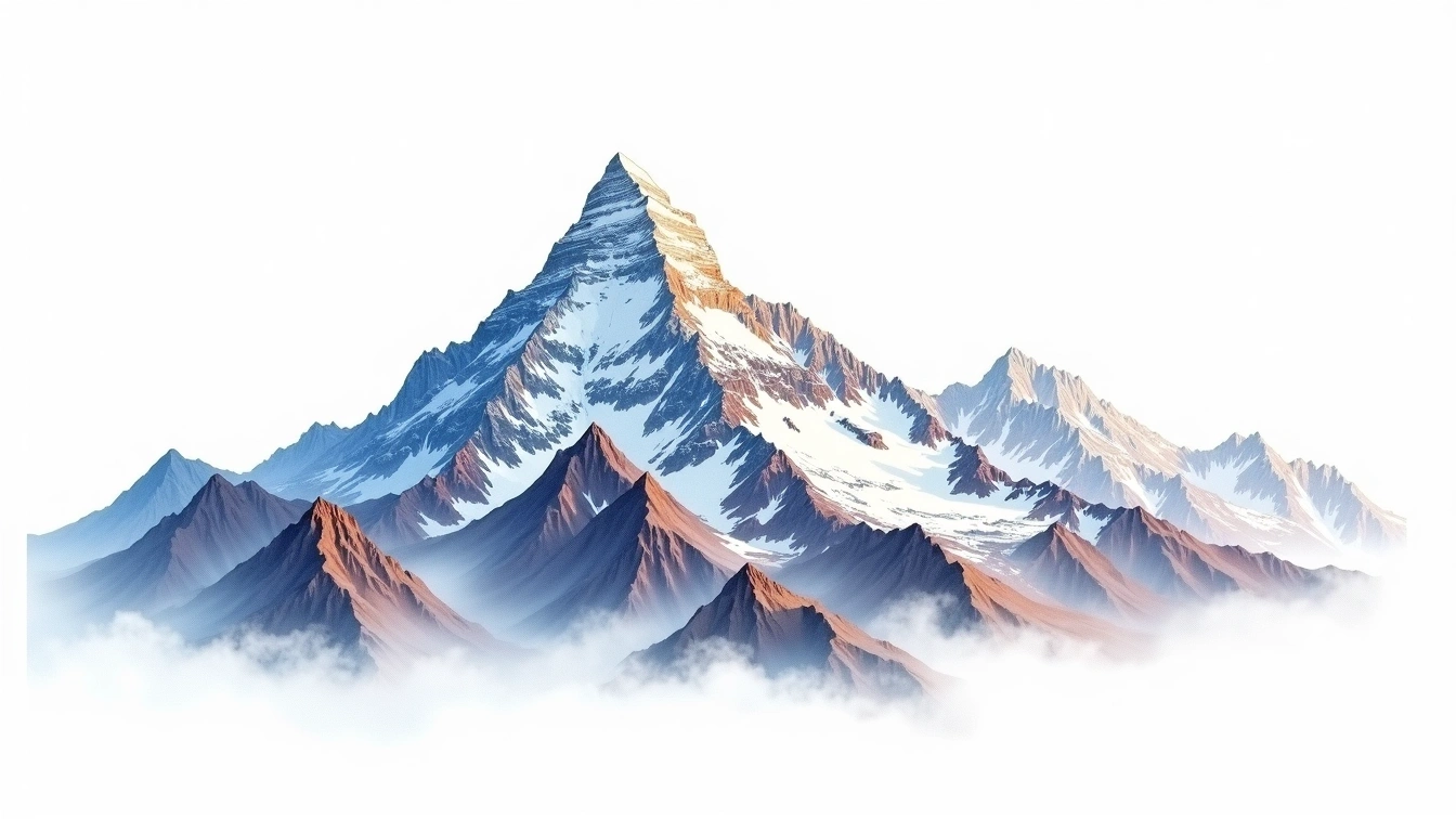 Dhaulagiri IV — 7,661m — Nepal — watercolor illustration