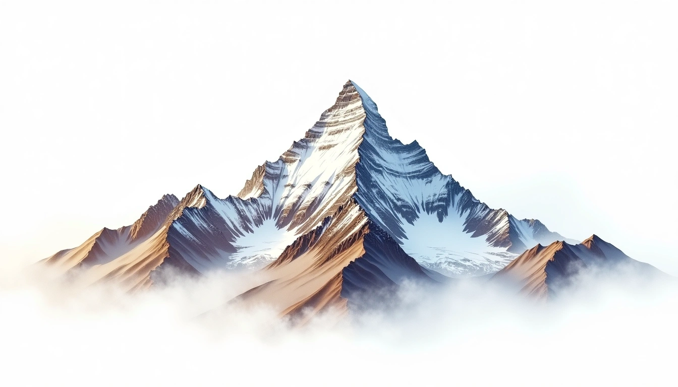 Dhaulagiri — 8,167m — Nepal — watercolor illustration