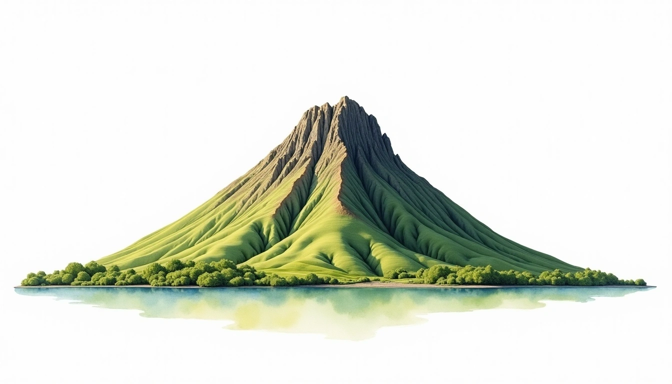 Diamond Head — 232m — United States — watercolor illustration