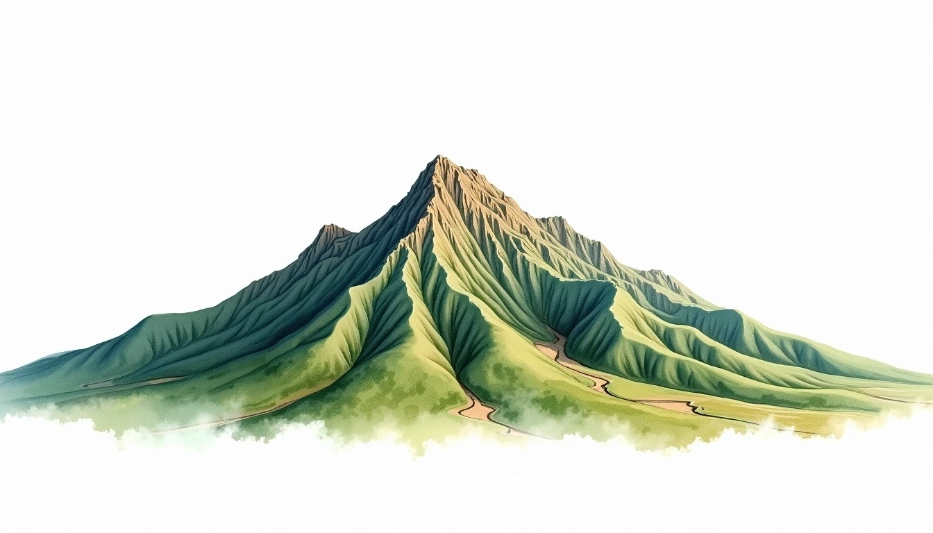 Djebel Aissa — 2,236m — Algeria — watercolor illustration