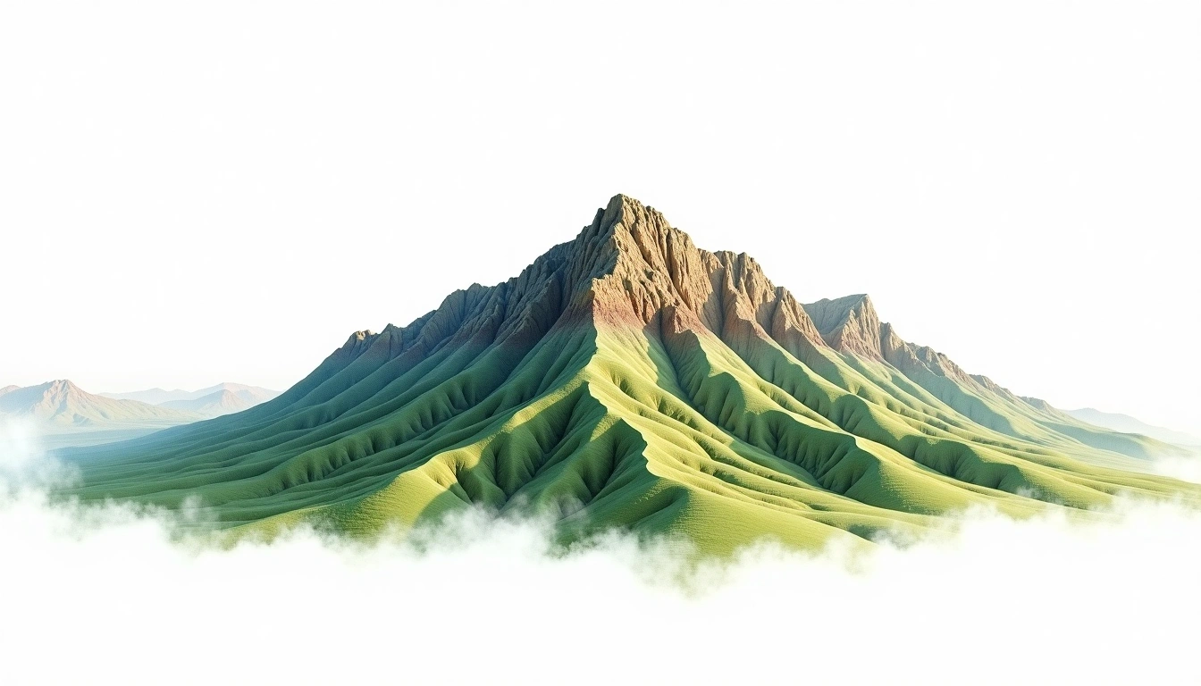 Djebel Chambi — 1,544m — Tunisia — watercolor illustration