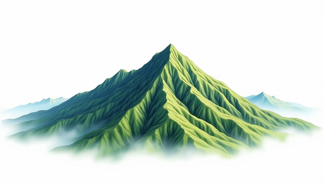 Dobongsan — 740m — South Korea — watercolor illustration