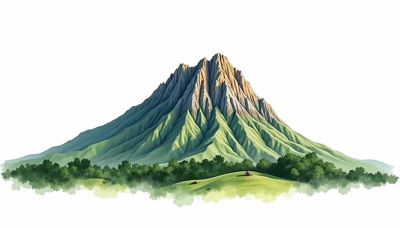 Doddabetta — 2,637m — India — watercolor illustration