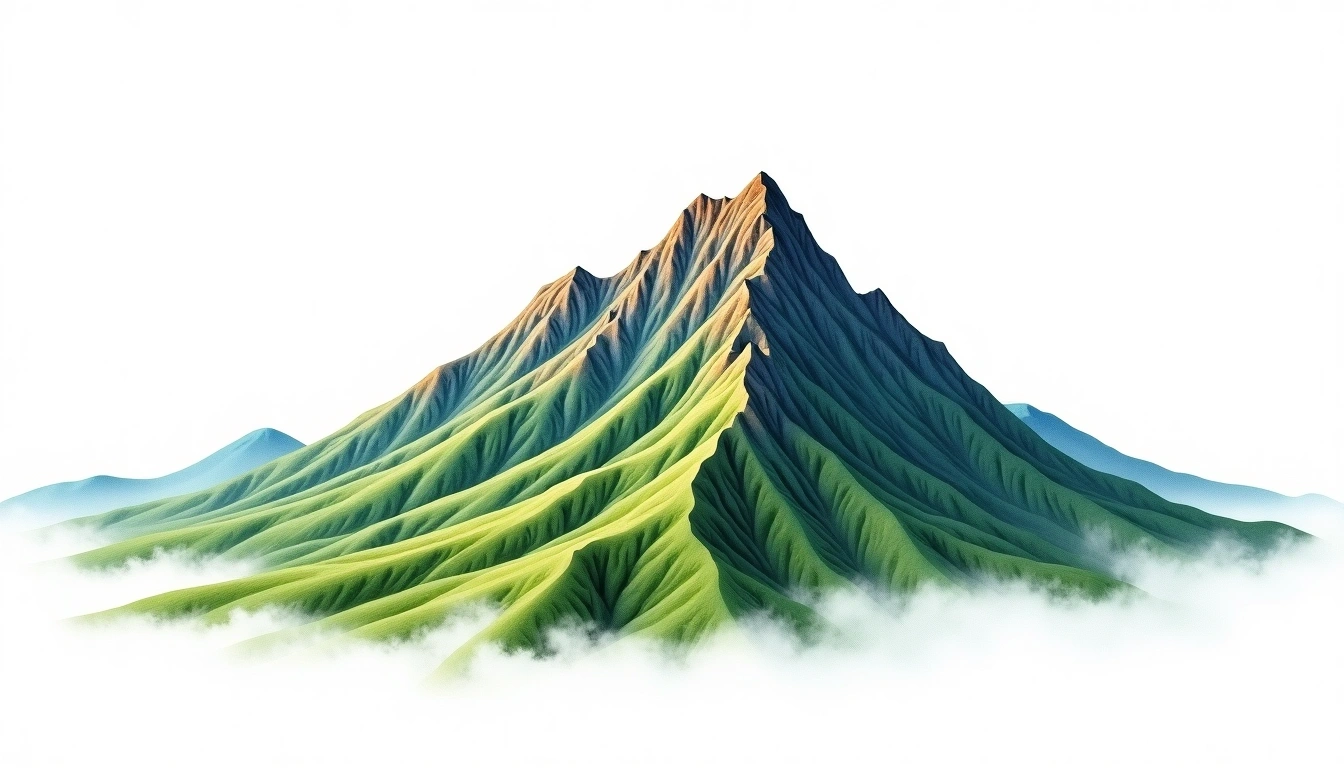 Dodeoksan — 1,314m — South Korea — watercolor illustration