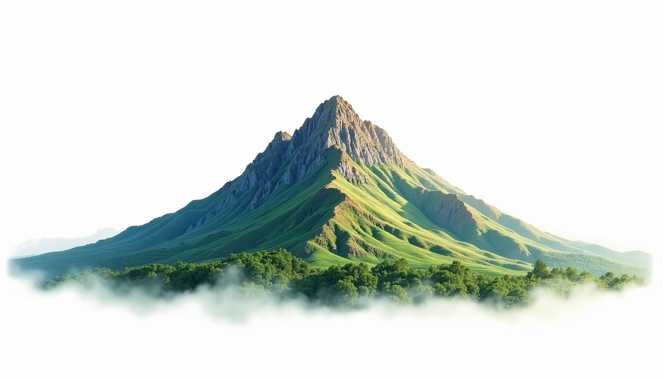 Doi Inthanon — 2,565m — Thailand — watercolor illustration