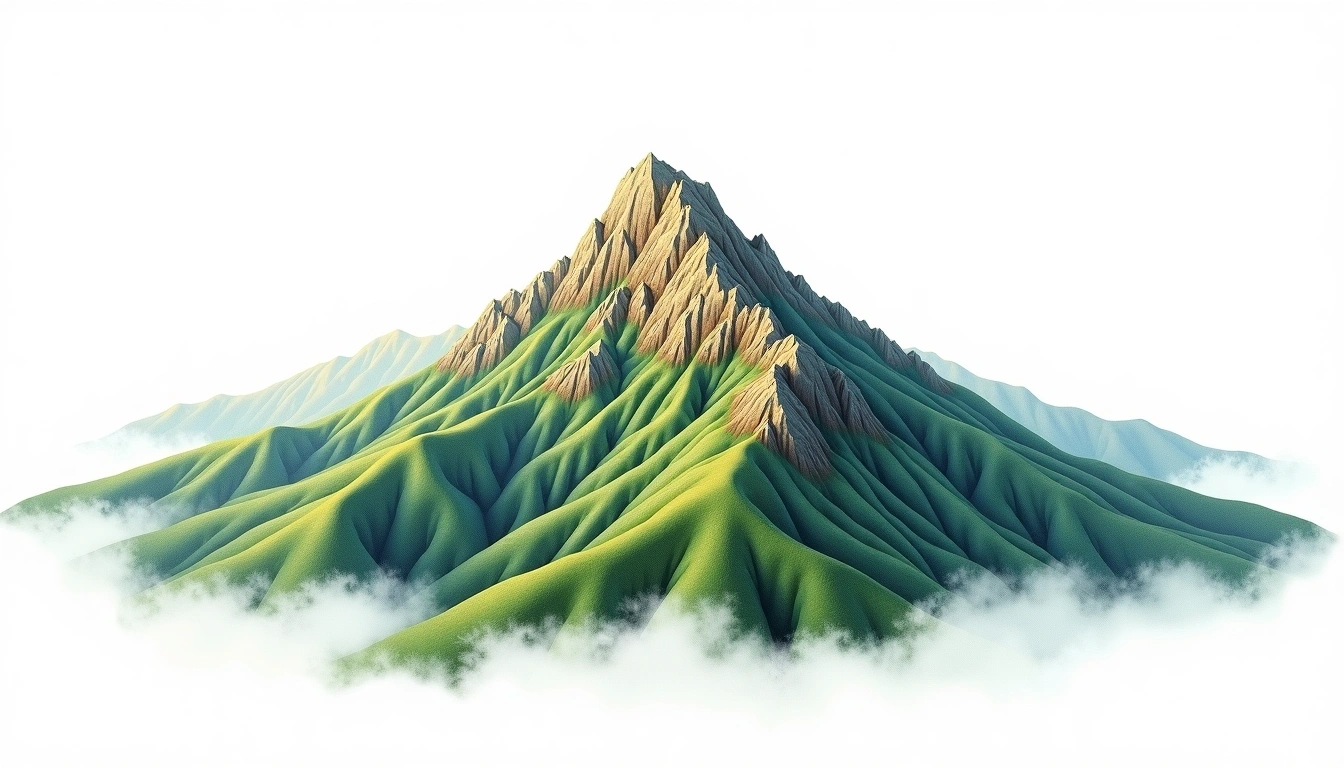 Doi Pha Hom Pok — 2,285m — Thailand — watercolor illustration