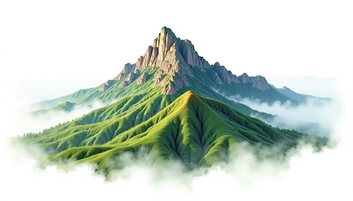 Doi Suthep — 1,676m — Thailand — watercolor illustration