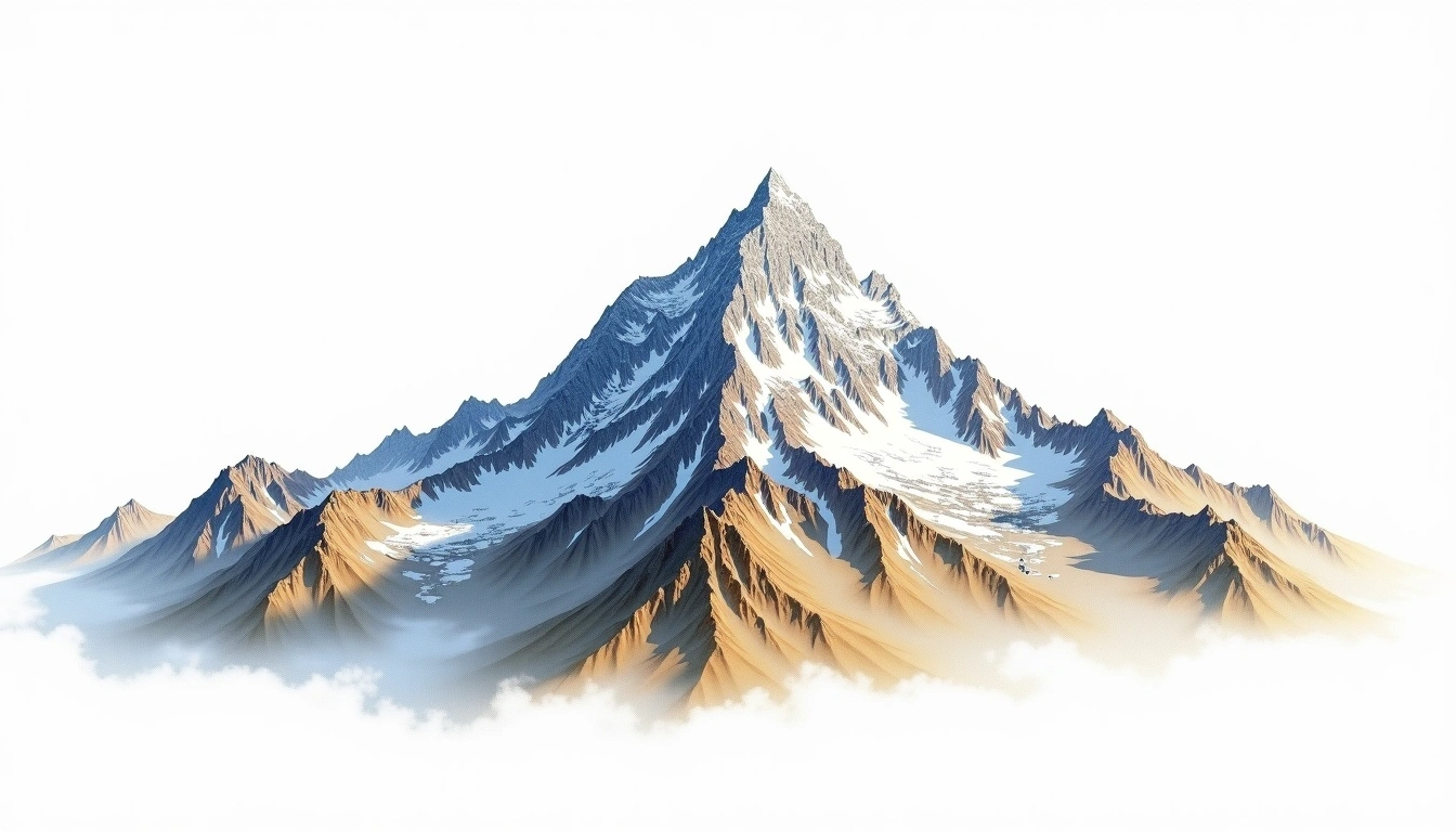 Dom — 4,545m — Switzerland — watercolor illustration