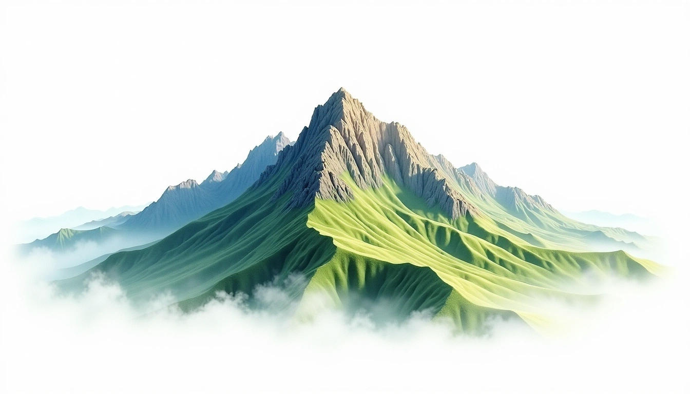 Dongmao Shan — 3,145m — Taiwan — watercolor illustration