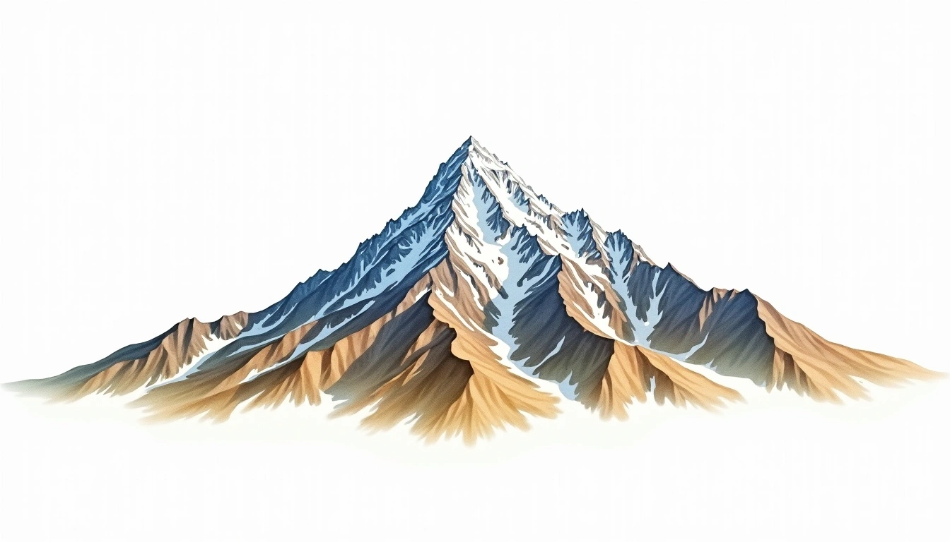 Donguzorun — 4,454m — Russia — watercolor illustration