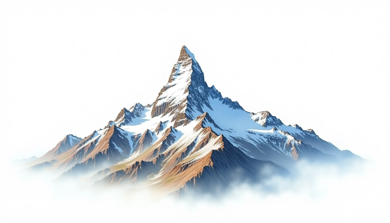 Dufourspitze — 4,634m — Switzerland — watercolor illustration