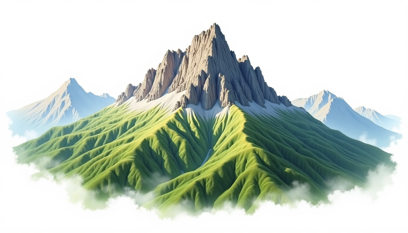 Durmitor Bobotov Kuk — 2,523m — Montenegro — watercolor illustration