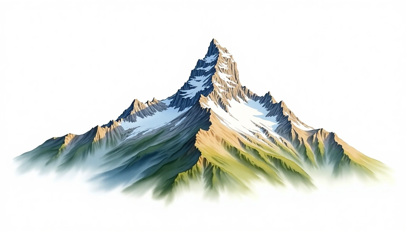 Durrenhorn — 4,035m — Switzerland — watercolor illustration