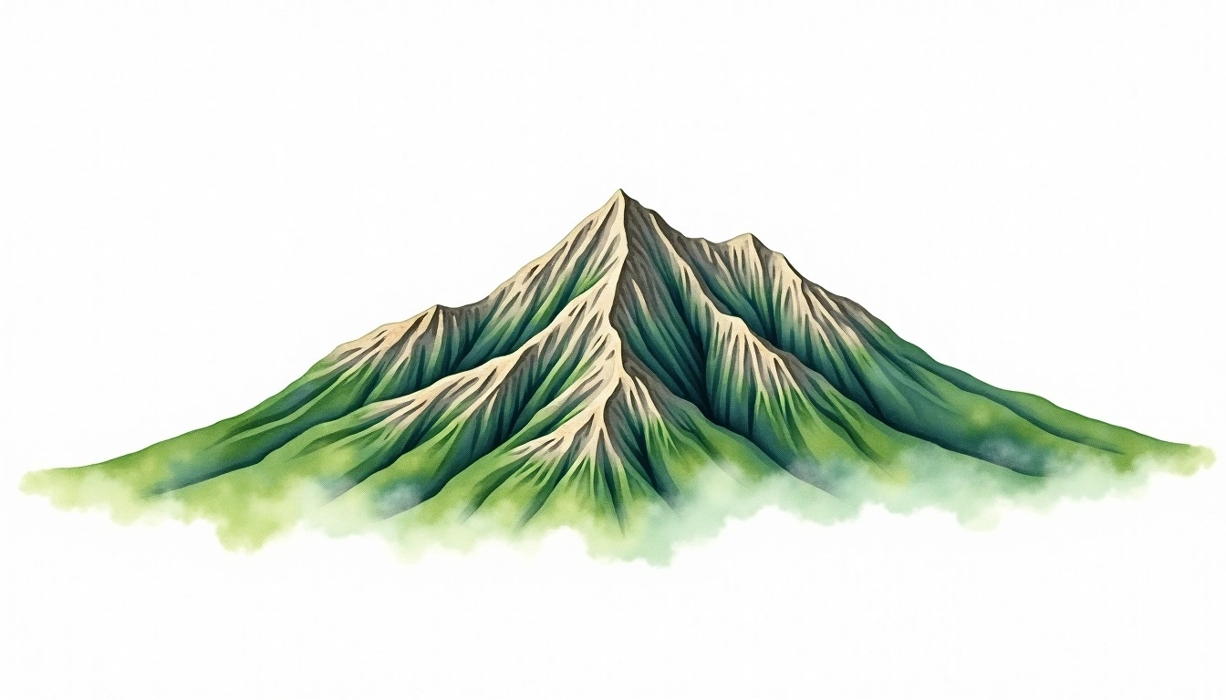 Duryunsan — 703m — South Korea — watercolor illustration