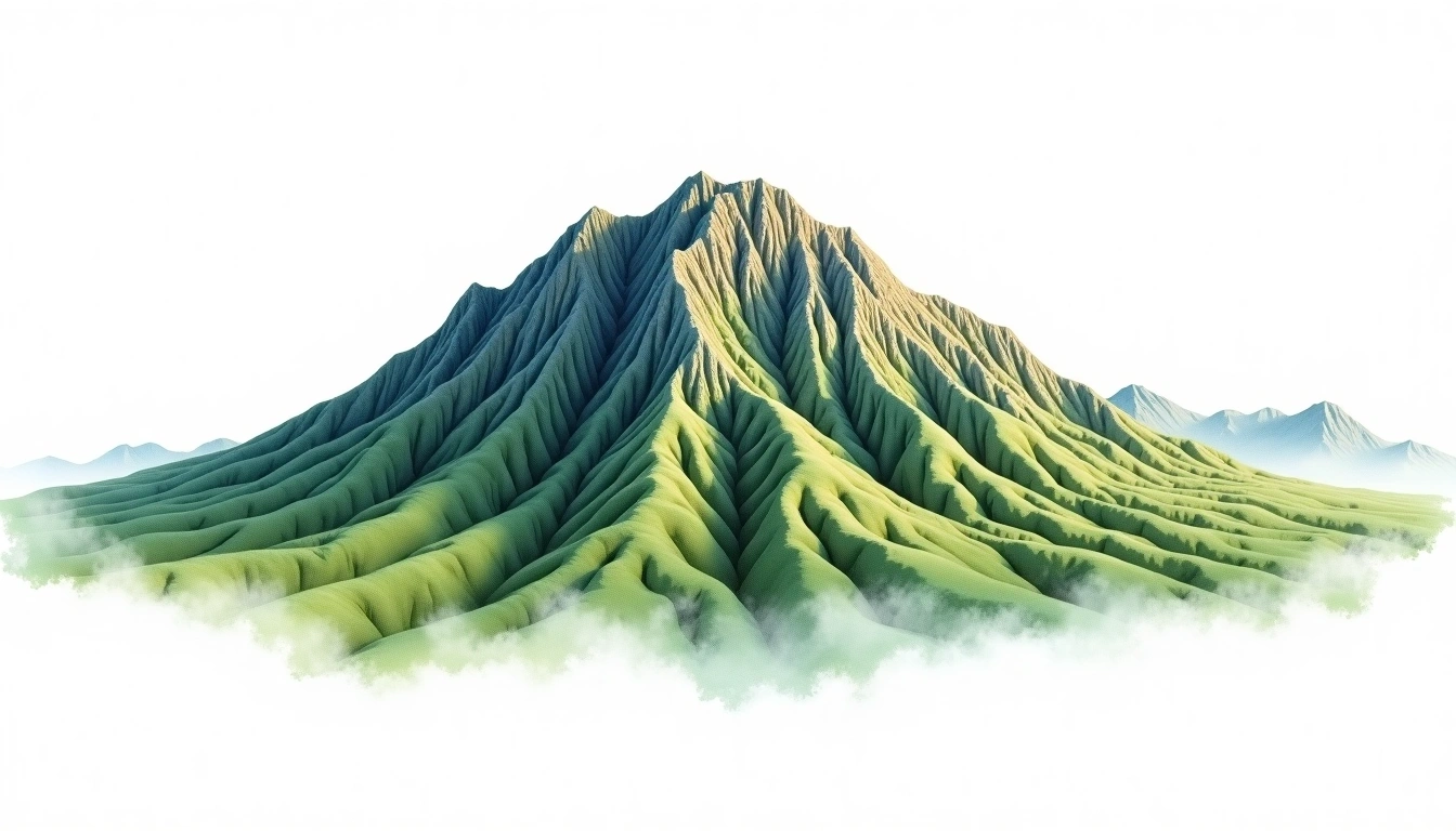 Dutasan — 1,353m — South Korea — watercolor illustration