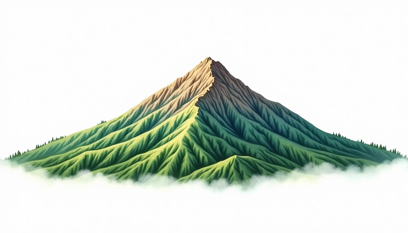 Echigo-Komagatake — 2,003m — Japan — watercolor illustration