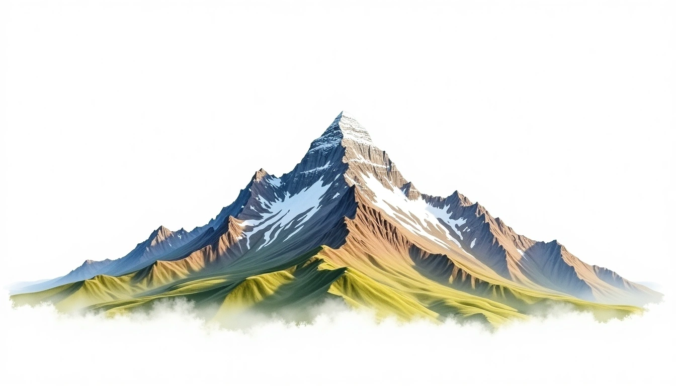 El Diente Peak — 4,259m — United States — watercolor illustration