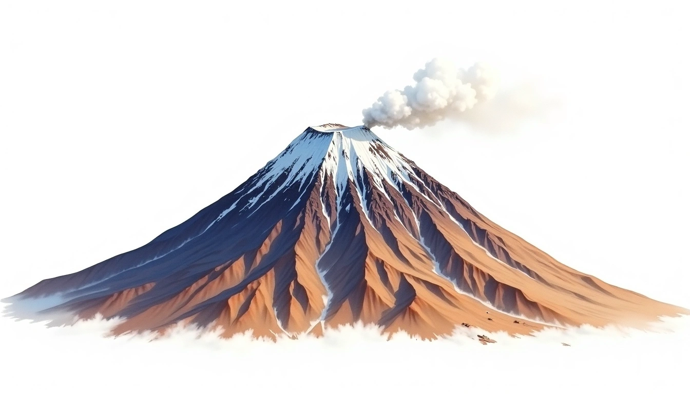 El Misti — 5,822m — Peru — watercolor illustration