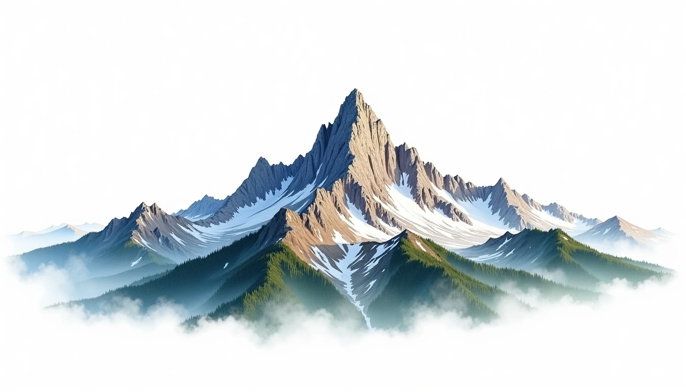 Eldorado Peak — 2,712m — United States — watercolor illustration