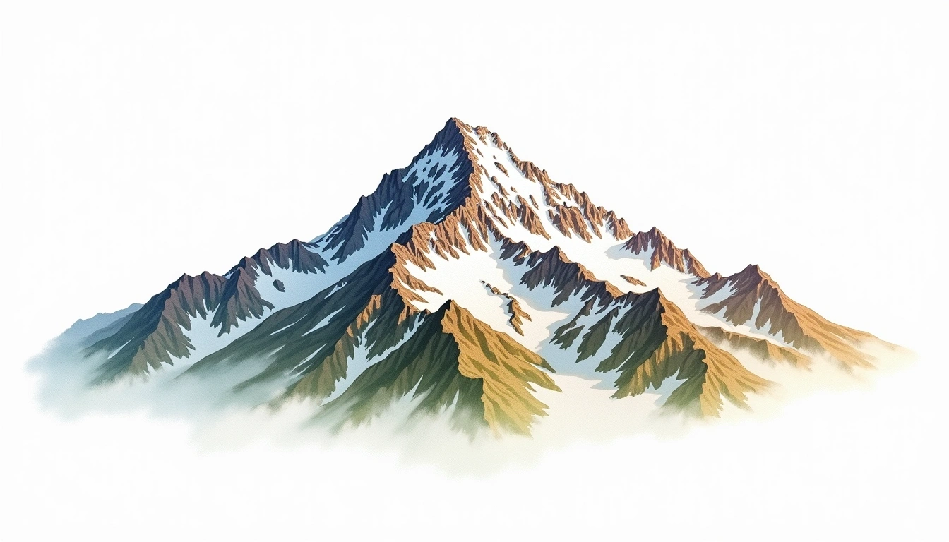 Emerald Peak (CO) — 4,256m — United States — watercolor illustration
