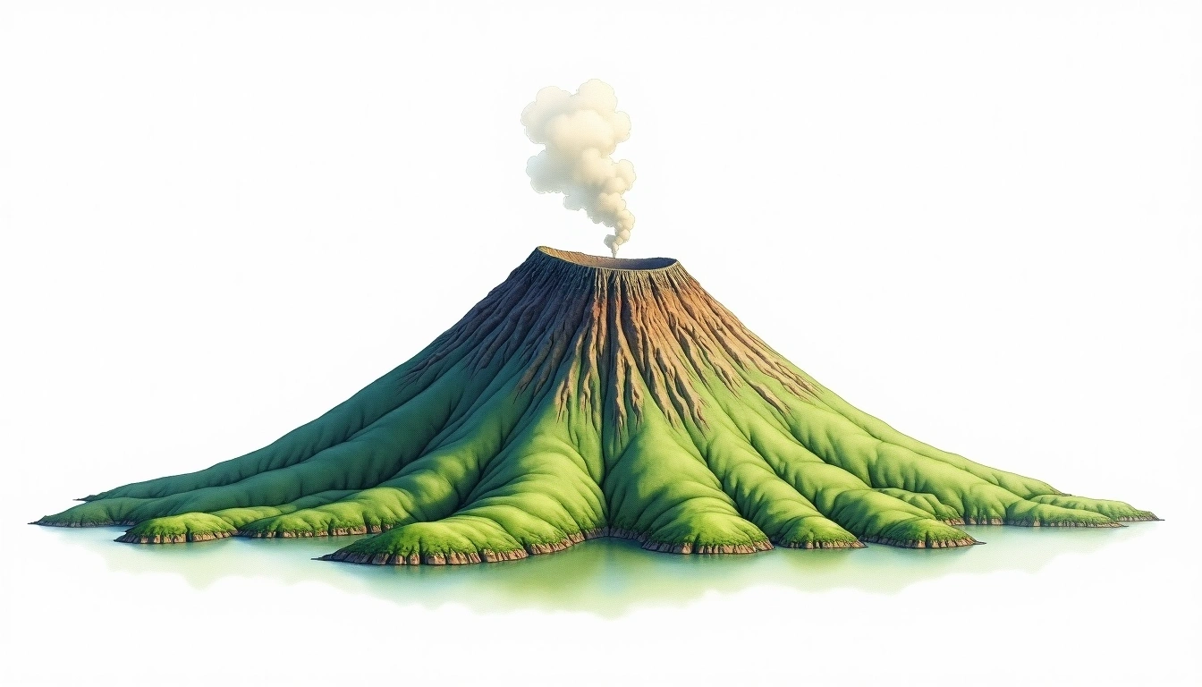 Emi Koussi — 3,445m — Chad — watercolor illustration