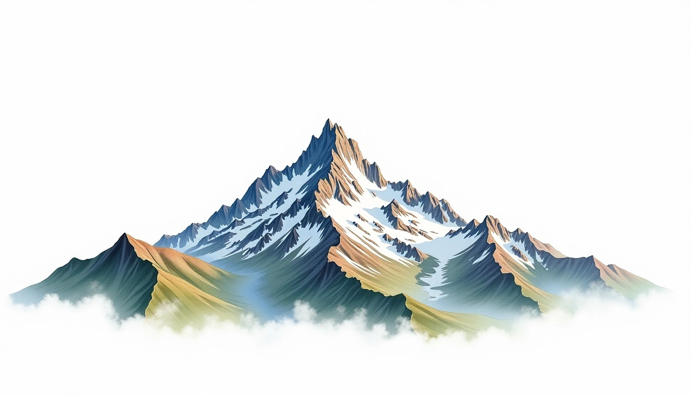 Engelmann Peak — 4,012m — United States — watercolor illustration