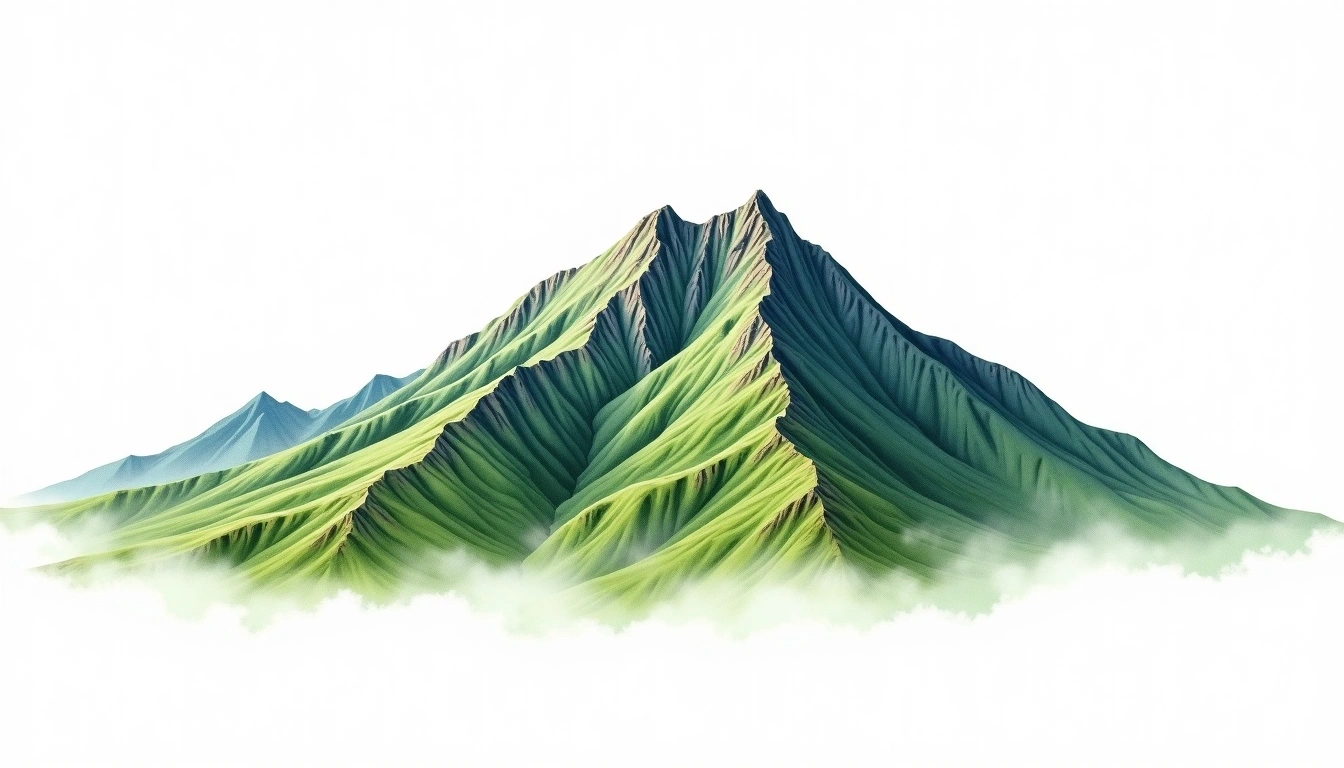 Eungbongsan — 999m — South Korea — watercolor illustration
