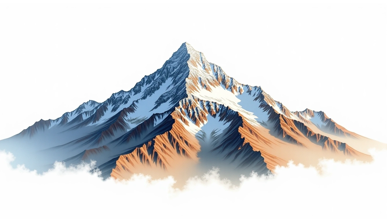 Falak Ser — 5,918m — Pakistan — watercolor illustration