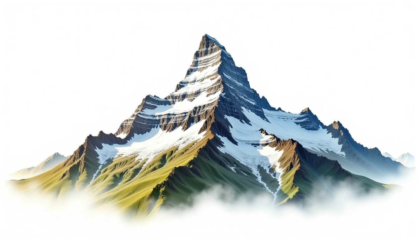 Finsteraarhorn — 4,274m — Switzerland — watercolor illustration