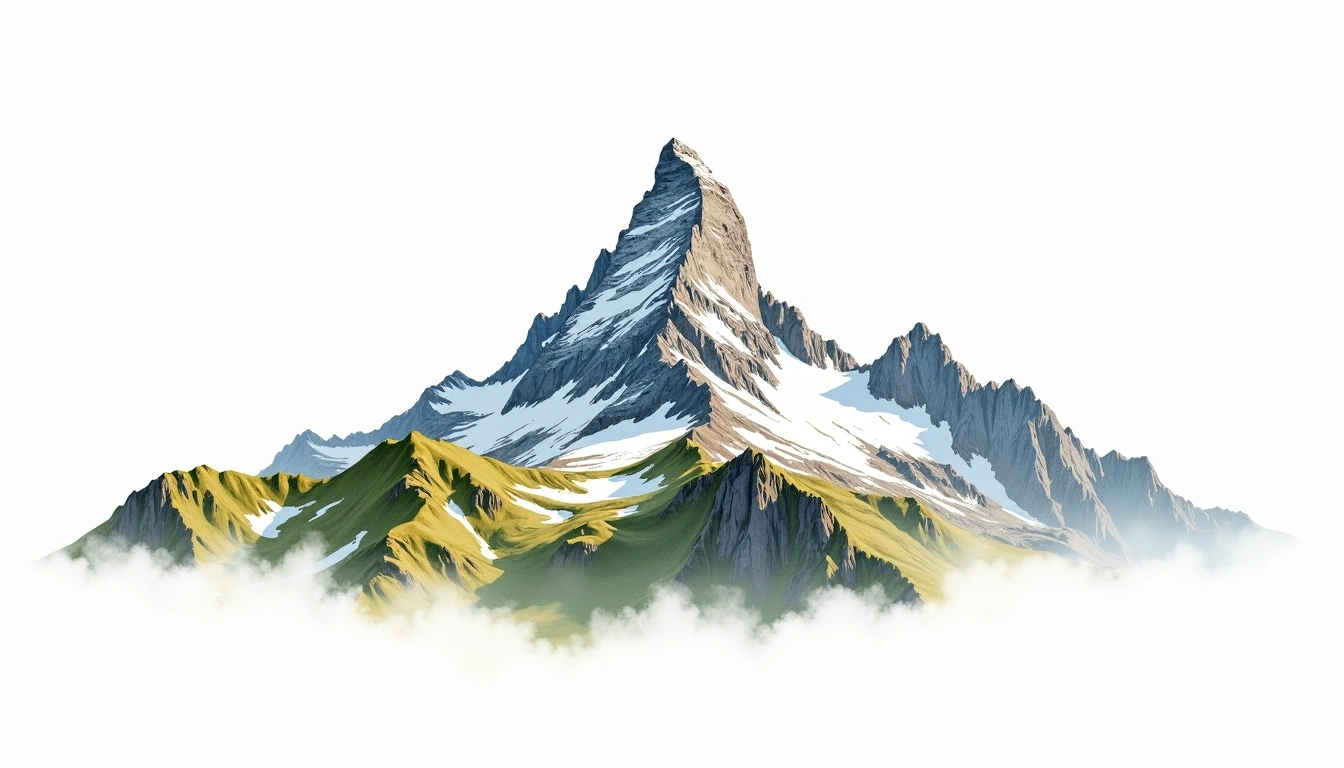Fletschhorngruppe Lagginhorn — 4,010m — Switzerland — watercolor illustration